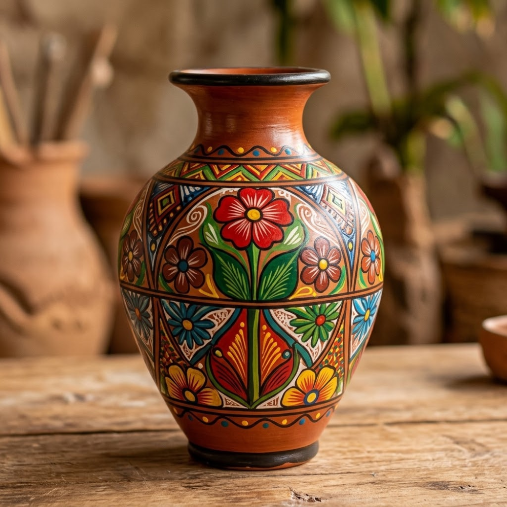 Jarrón decorativo artesanal